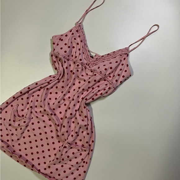 y2k polka dot pink and red mini dress - Picture 3 of 3